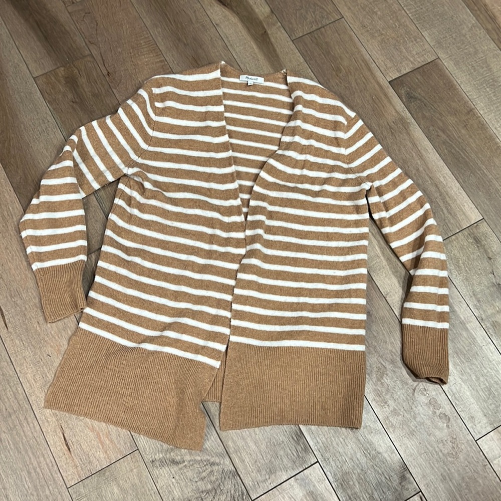 Madewell striped neutral cardigan, size S